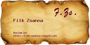 Filk Zsanna névjegykártya